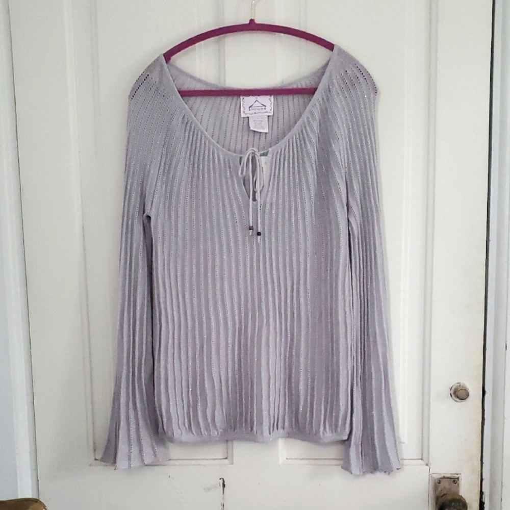 Intrigue Silver Loose Knit Sweater